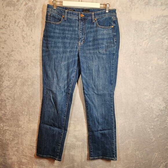 Talbots Womens 12P Straight Leg Denim Jeans Blue Cotton Blend - Picture 1 of 14